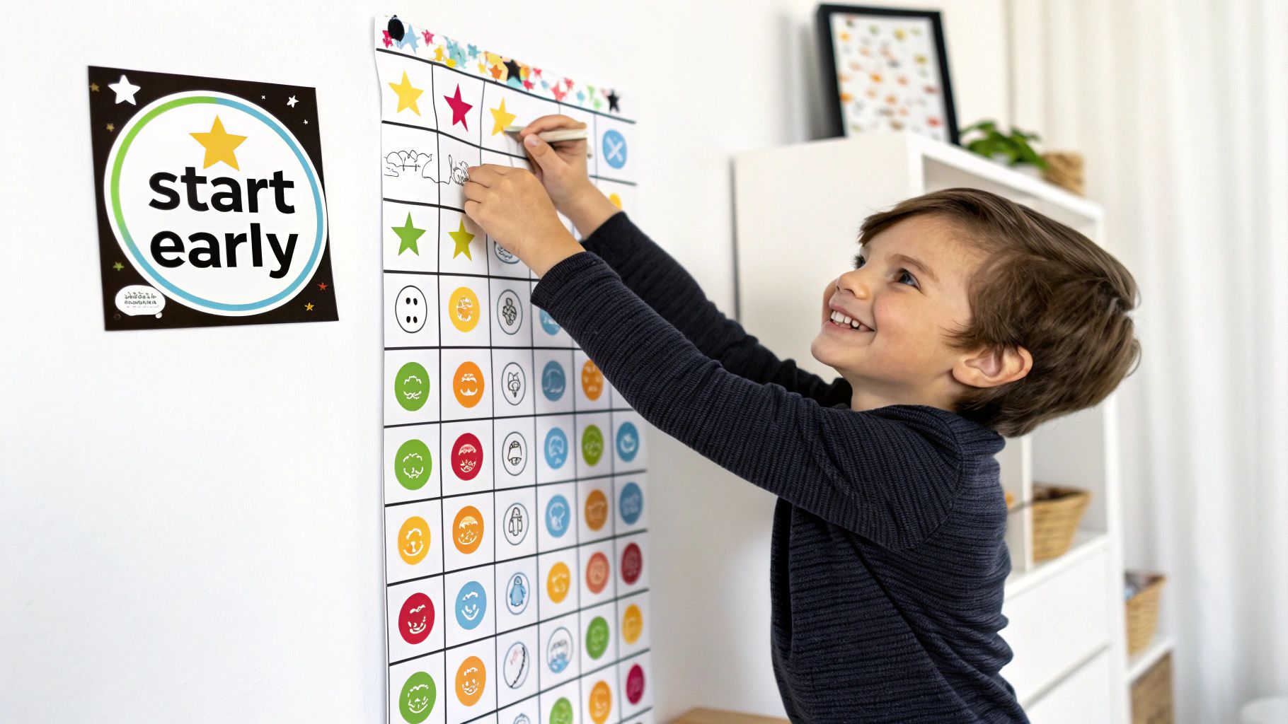 A Parent's Guide to Speech Therapy for Kids 3 A young child building a colorful tower with a therapist, both smiling and engaged.