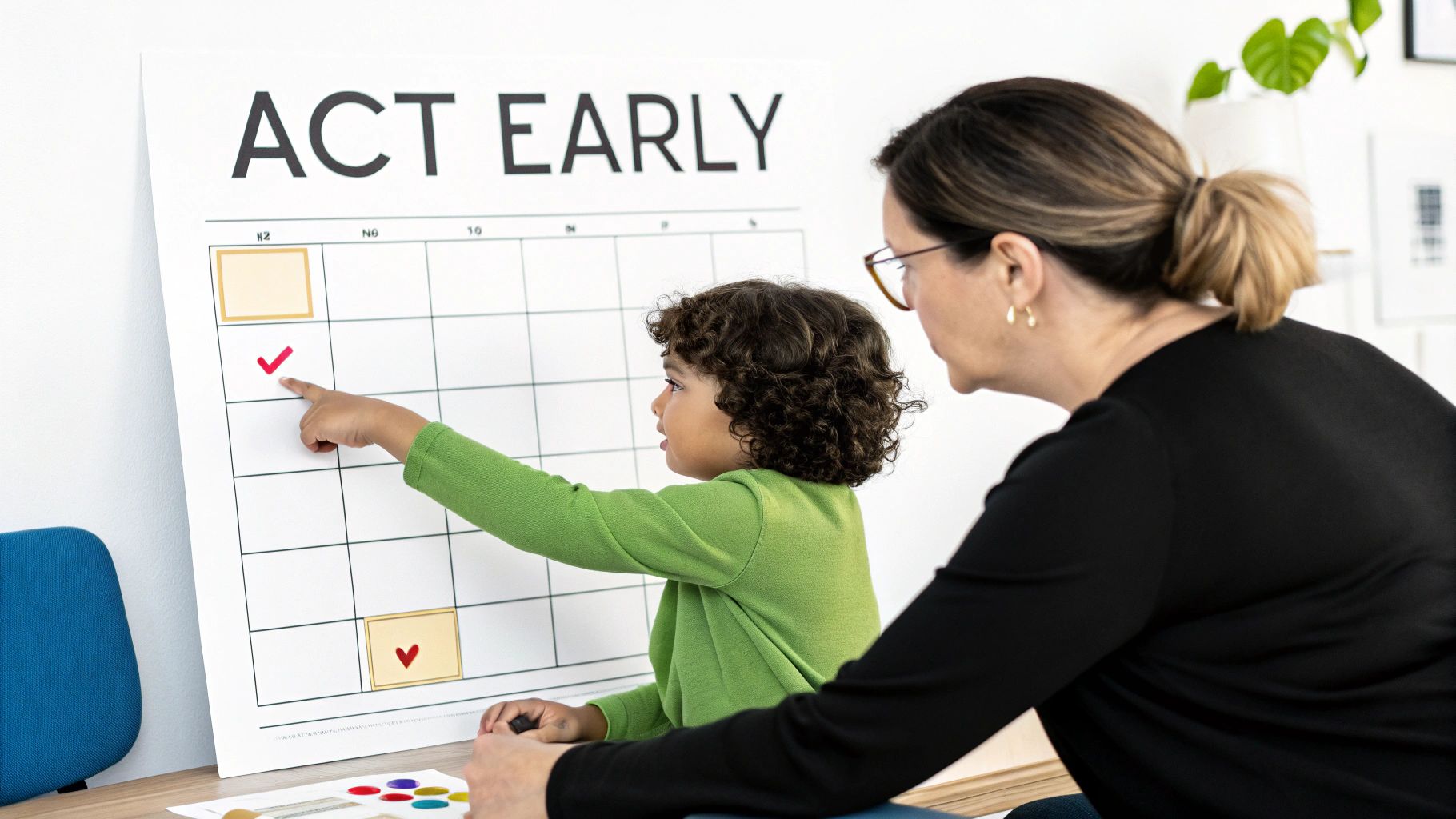 Your Guide to the child early intervention medical center 2 A young child smiles while playing with colourful stacking rings, demonstrating healthy development.