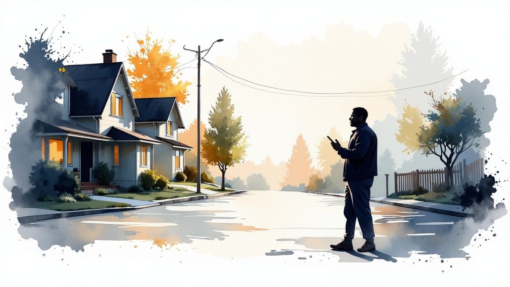 A person is creating content on a laptop, with icons for different content types like blogs and videos floating around.