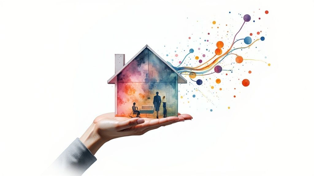 Graph showing data streams flowing into a central predictive model