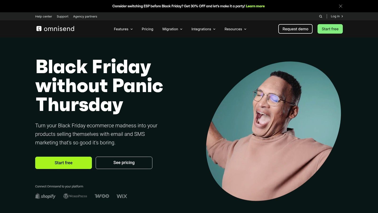 Omnisend's automation workflow builder, showcasing multichannel options.