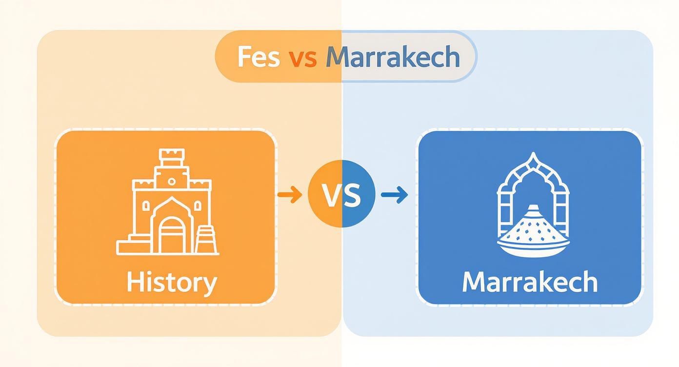 Infographic about fes vs marrakech