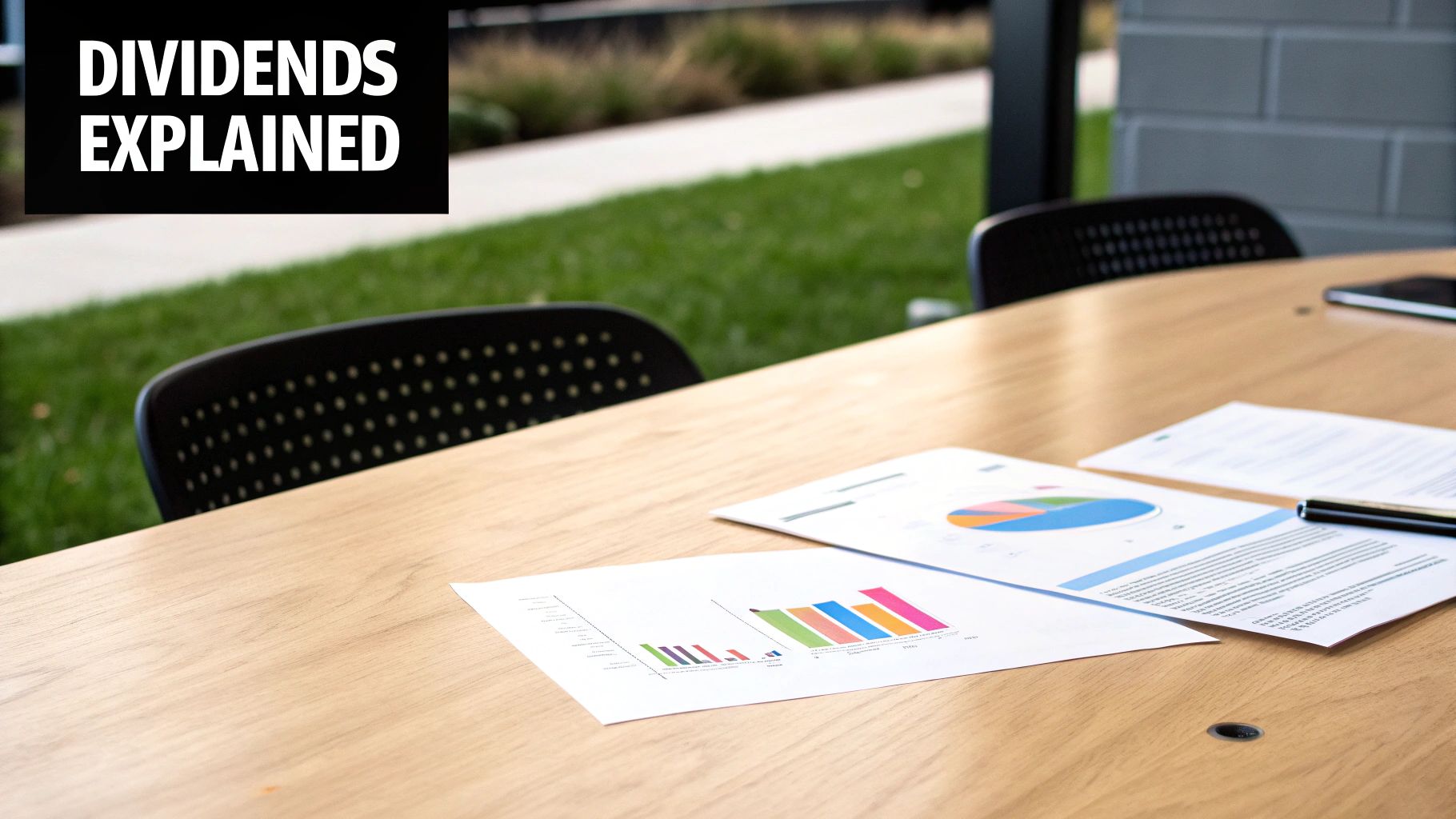 A director receiving a dividend payment represented by a slice of a profit pie chart.
