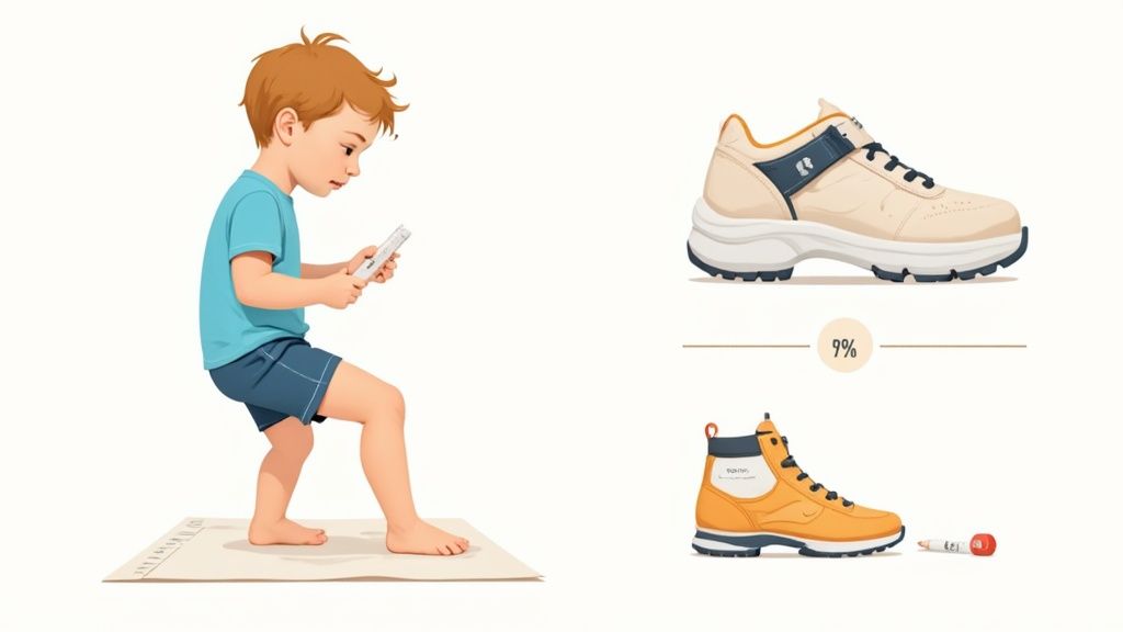 Toddler shoes on grass