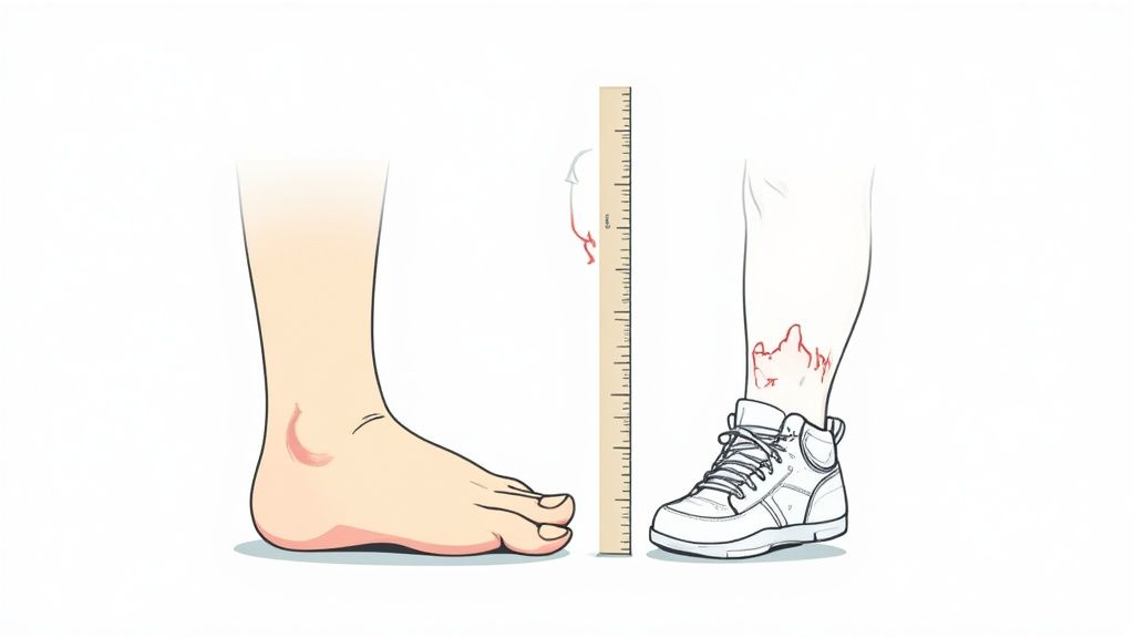 A diagram showing the different parts of a kids sneaker.