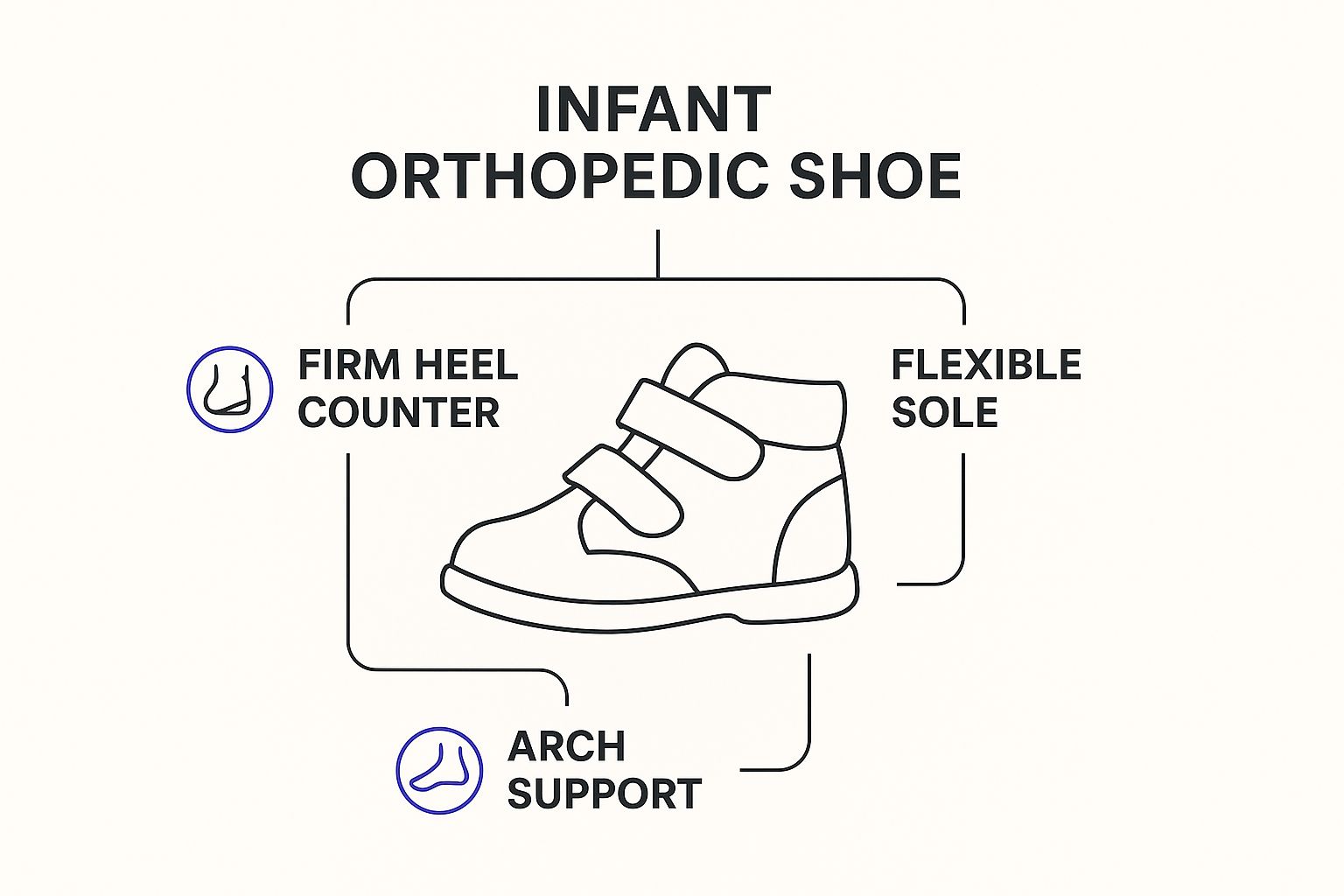 Infographic about infant orthopedic shoes