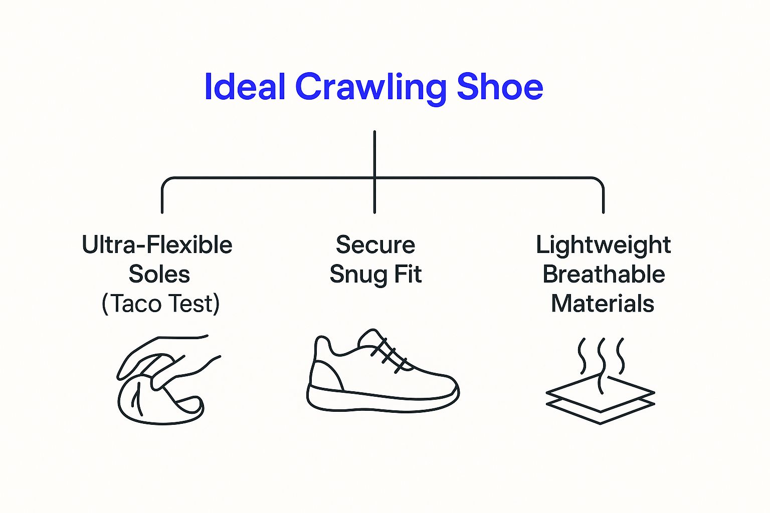 Infographic about best shoes for crawling babies