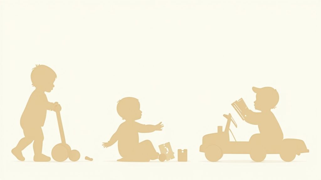 Toddler playing with blocks