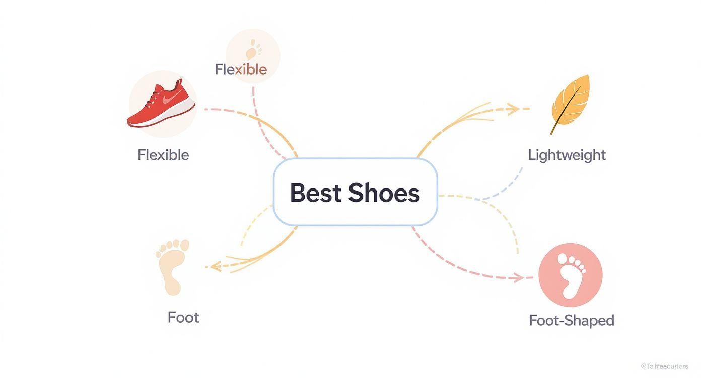 Infographic about best shoes for early walkers
