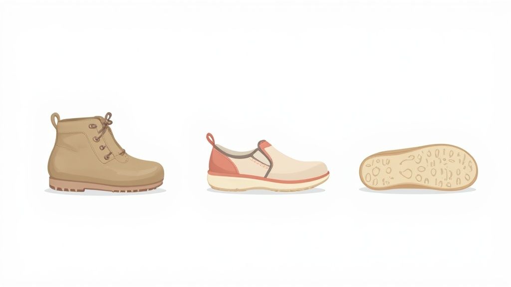 Close-up of adorable and functional baby pre walking shoes.