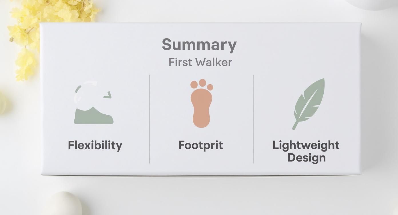 Infographic about shoes for infants learning to walk