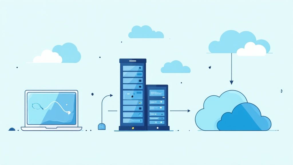 Diagram showing what web hosting is
