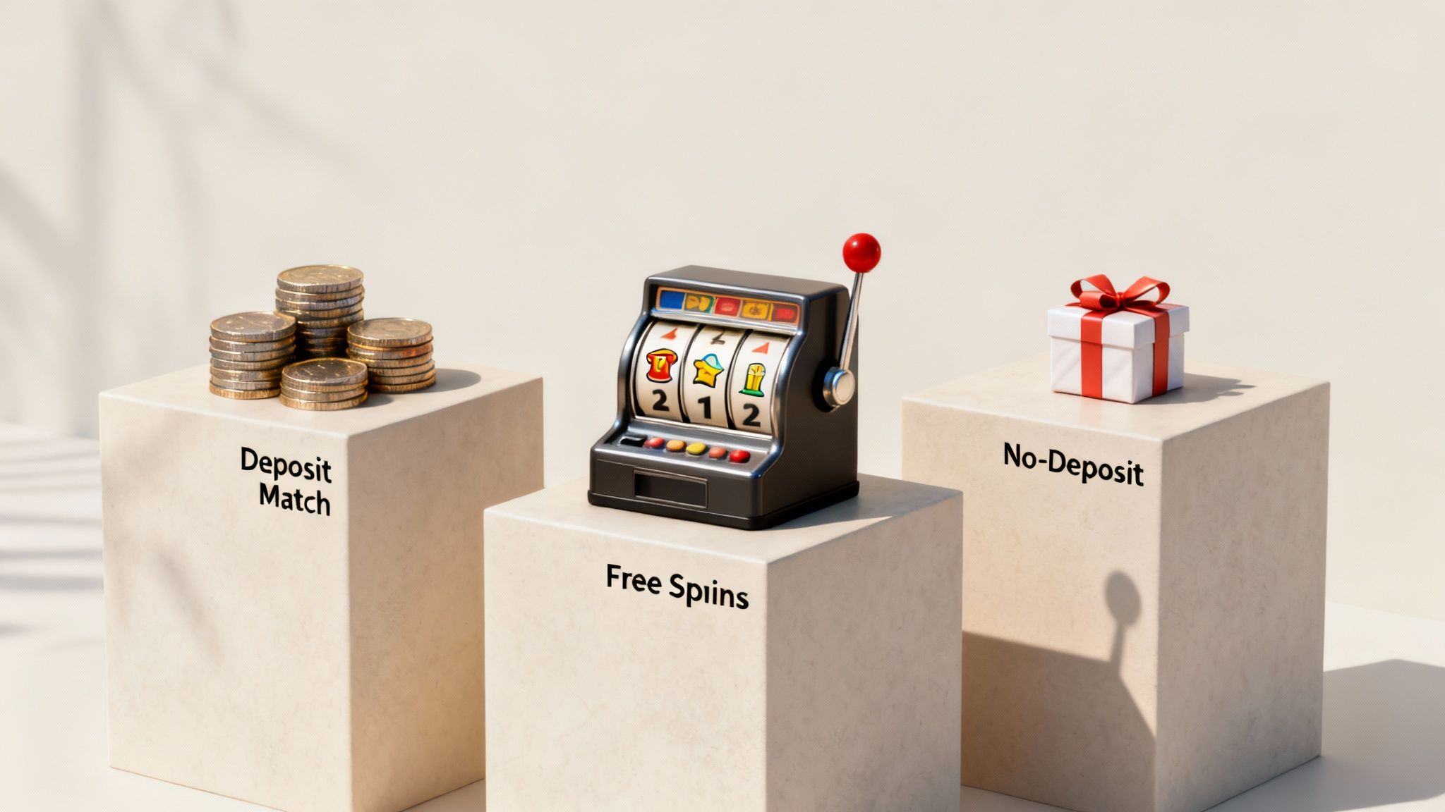 A vibrant image showing a variety of casino welcome bonus offers in India