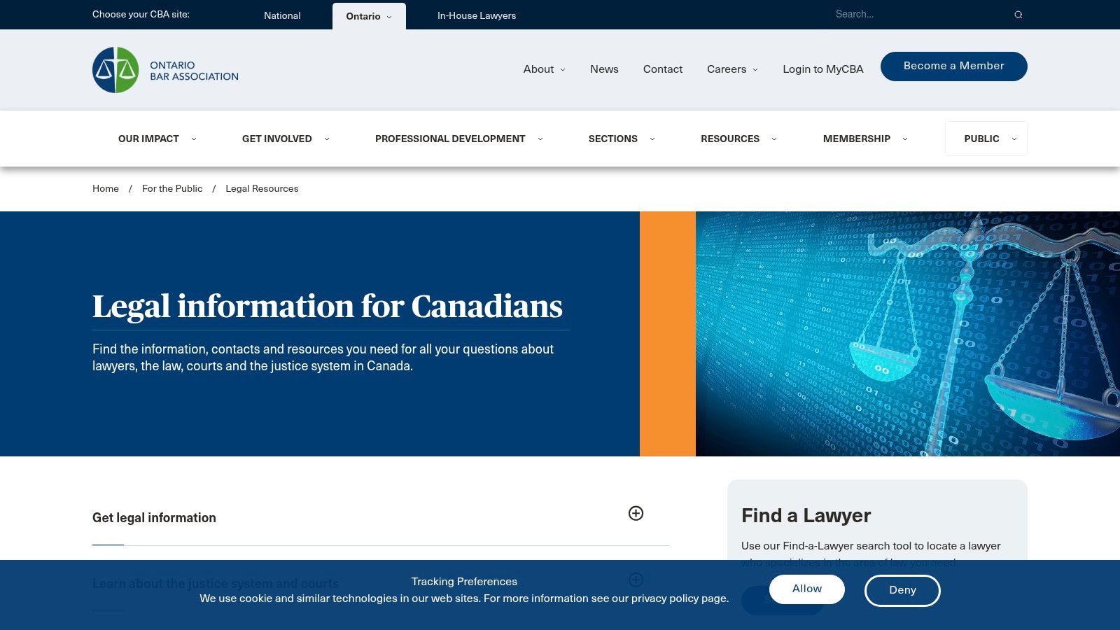 Ontario Bar Association – Find‑a‑Lawyer (public directory)