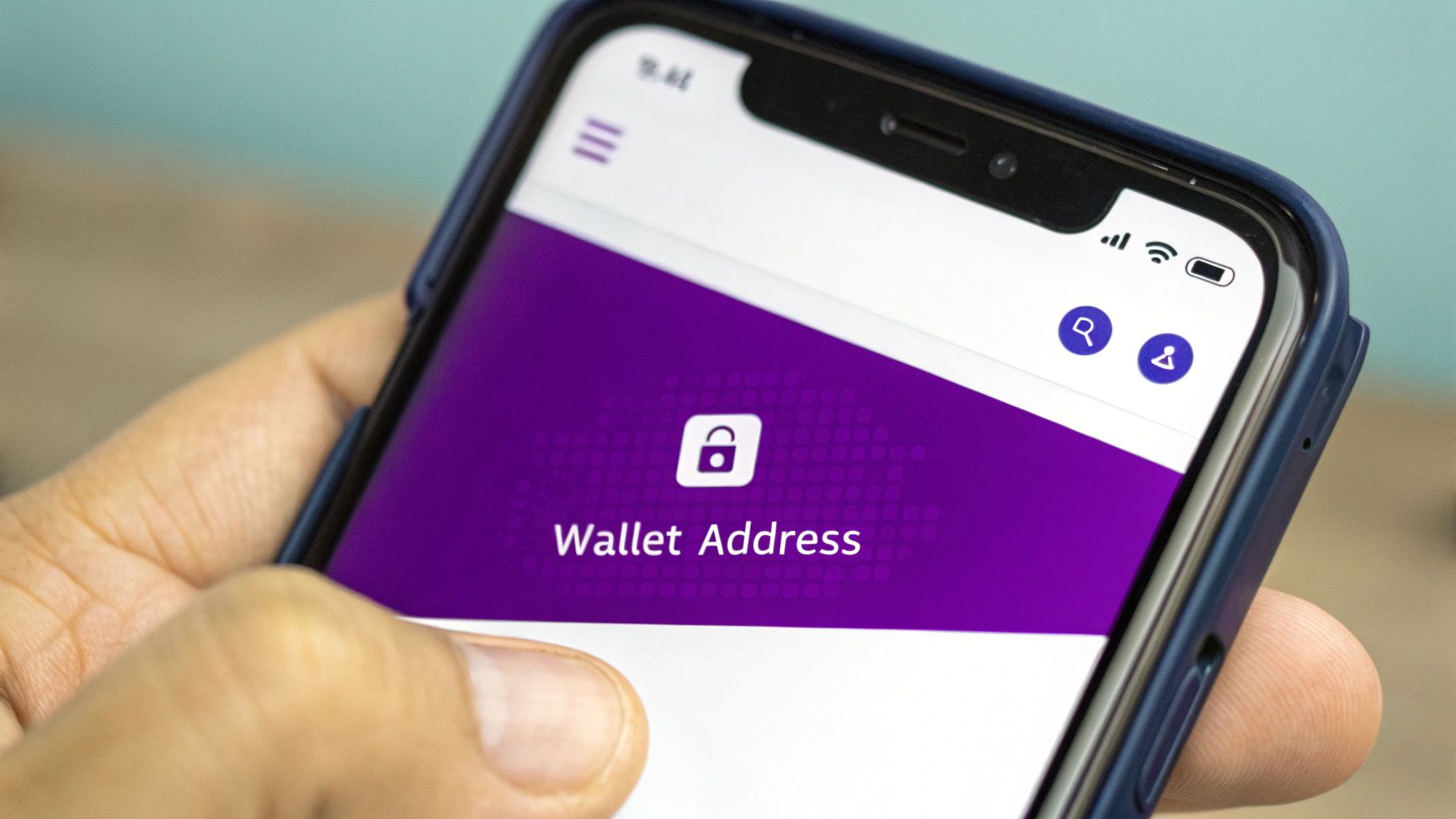 A person sending cryptocurrency from one smartphone to another, illustrating a transaction between wallet addresses.