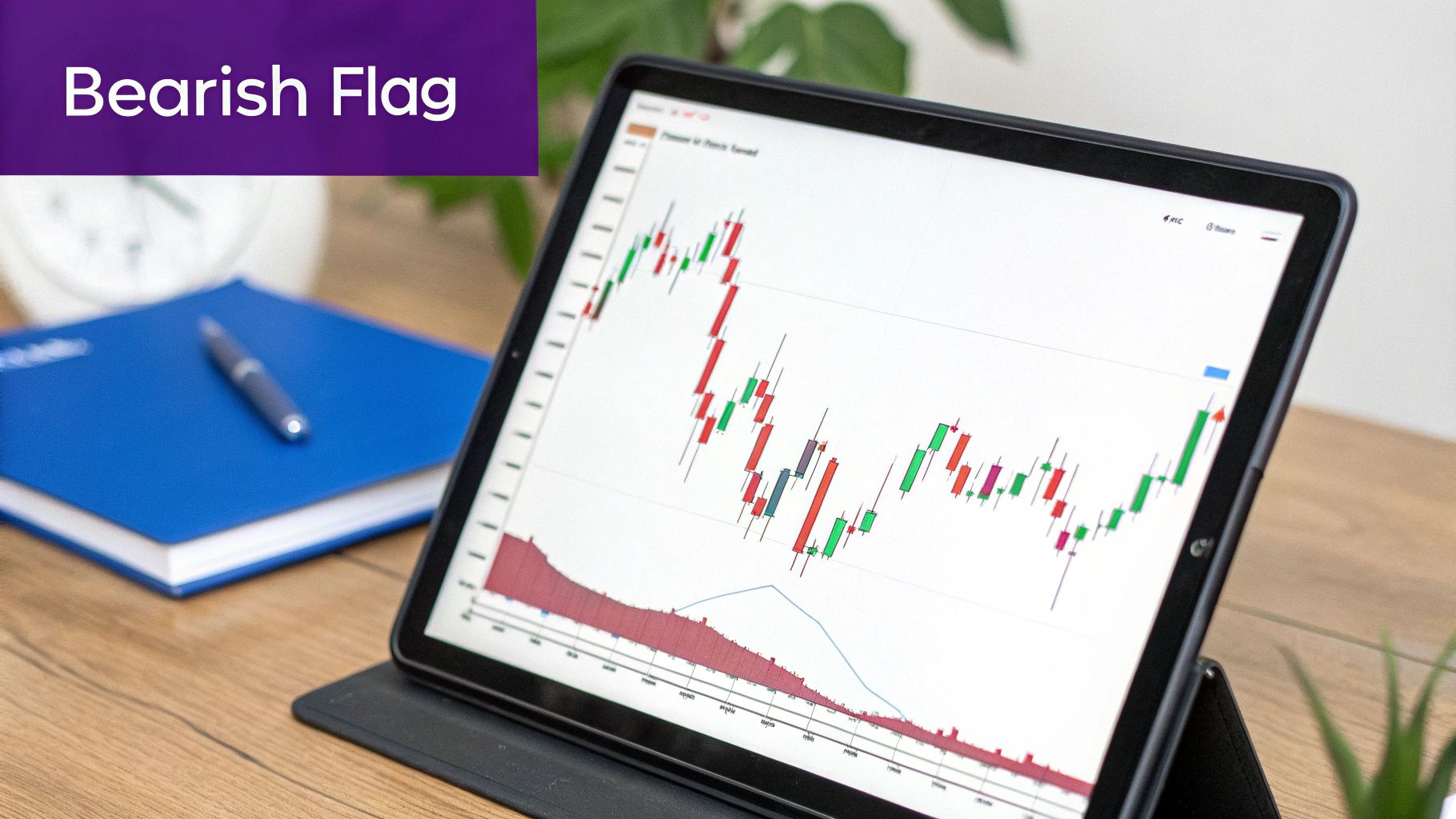 An example of a bearish flag pattern on a trading chart