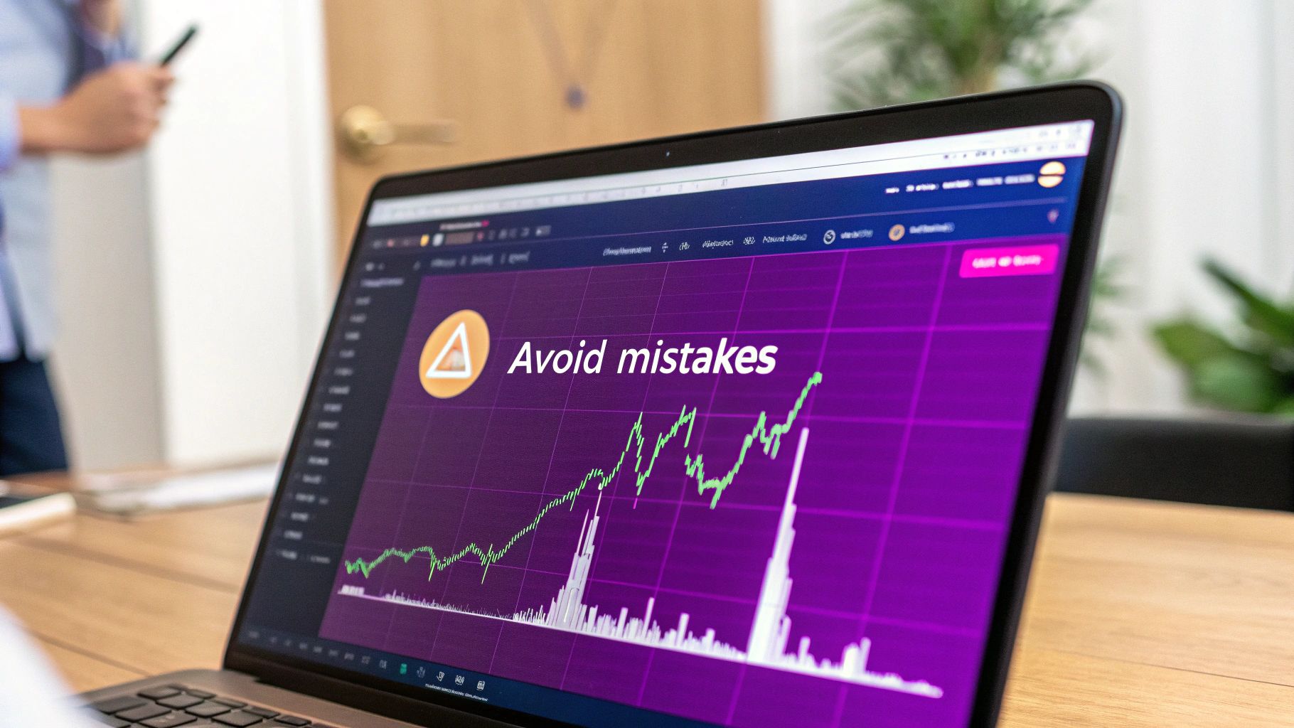 A red warning sign icon with an exclamation mark, symbolizing mistakes and caution in trading.
