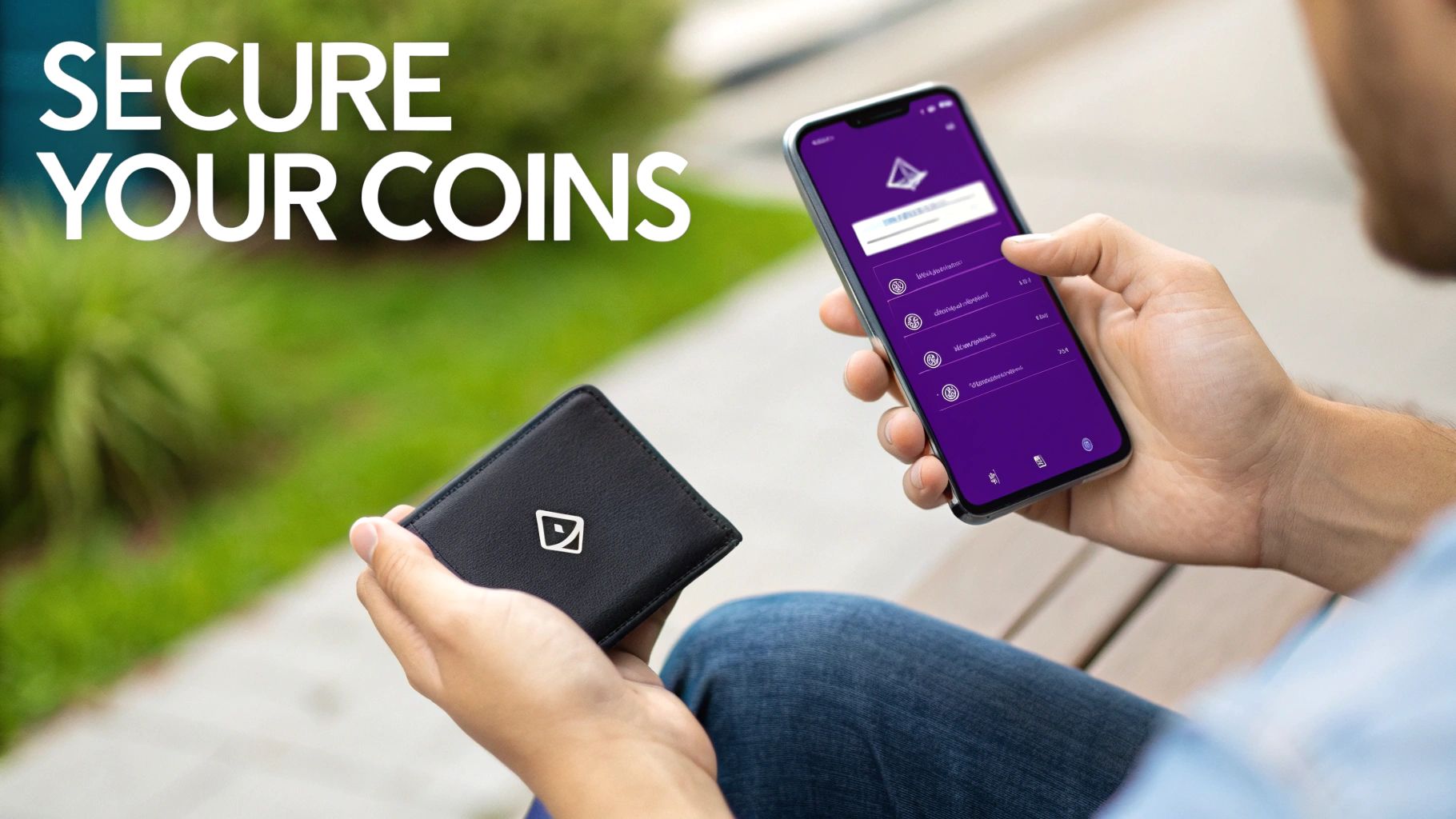 A secure digital vault icon glowing, representing the safety of stablecoins in a private wallet.