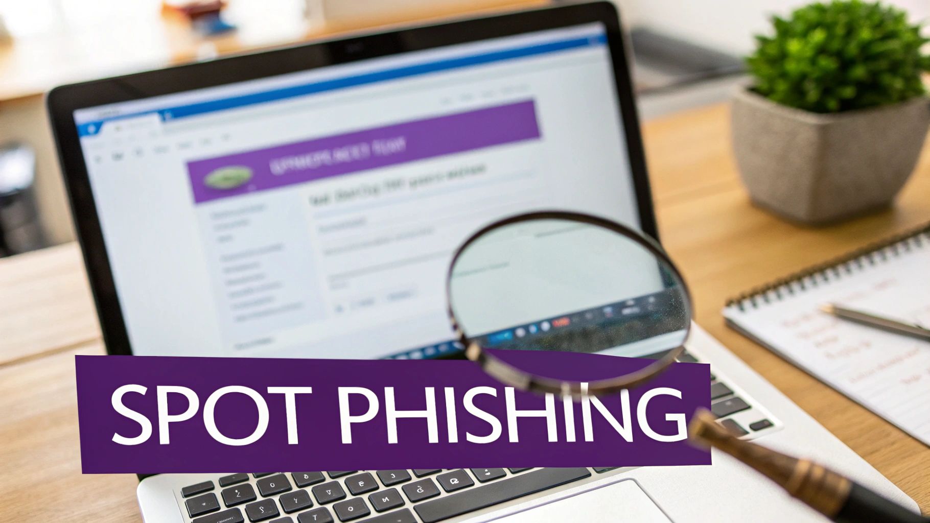 A person closely inspecting an email on their phone, highlighting the details of a potential phishing scam.