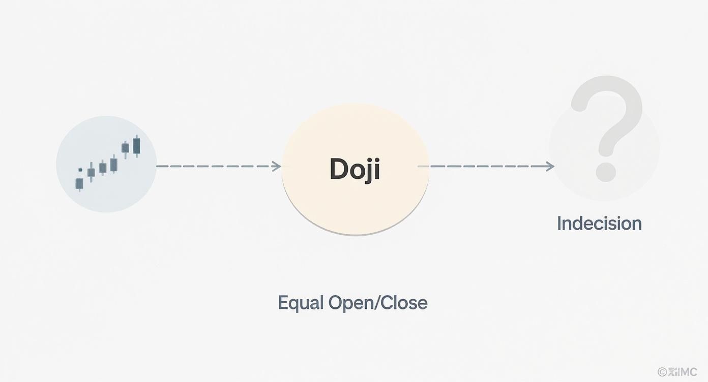 Infographic about what is a doji candlestick