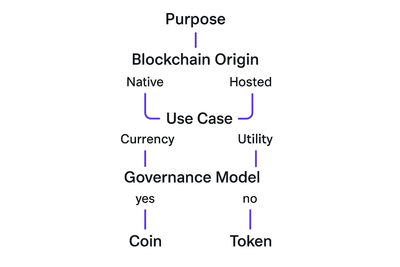 Infographic about difference between coin and token