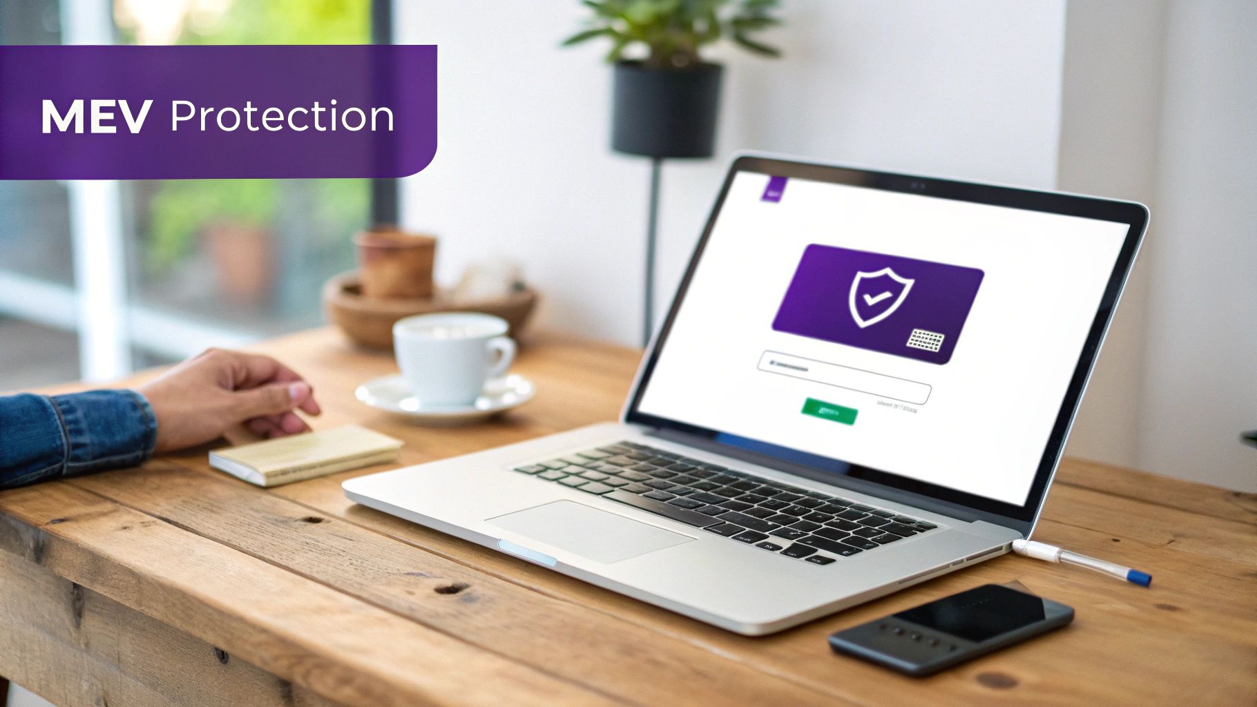 A shield protecting cryptocurrency transactions from bots