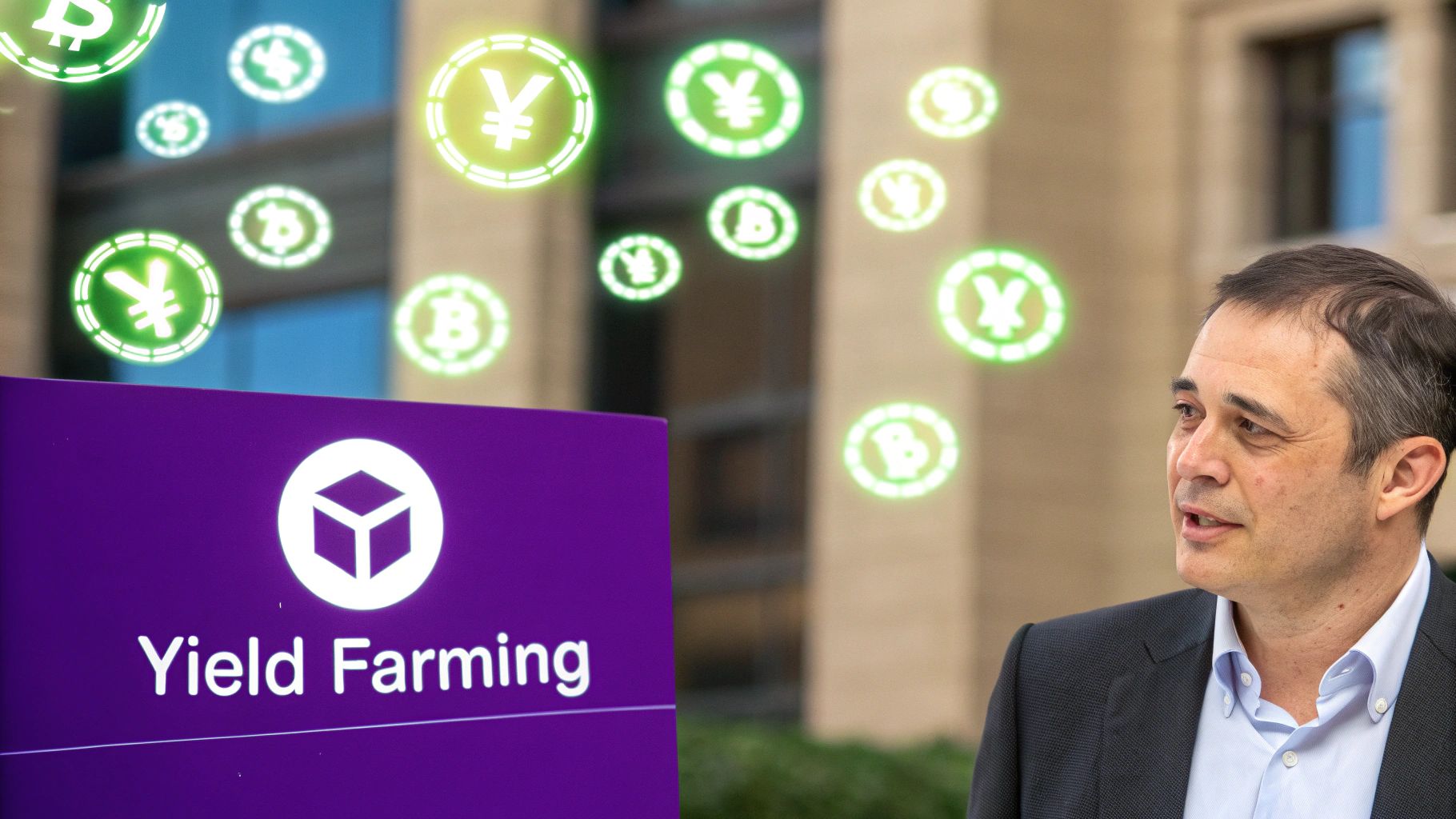 Infographic showing key data about Liquidity Providing (Yield Farming)