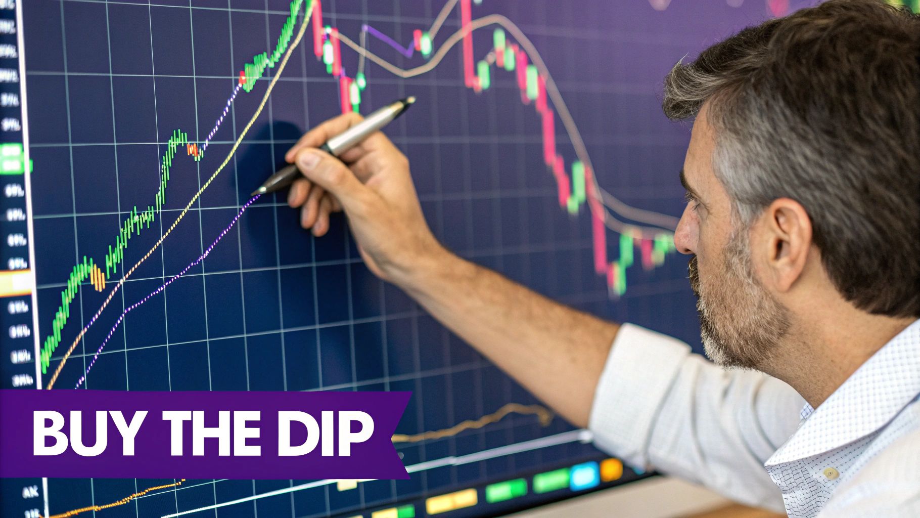 A strategic chart with indicators showing ideal entry points for a trade.