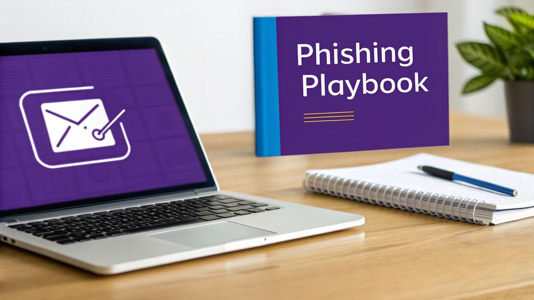 A person sitting at a desk, looking carefully at a laptop screen with a lock icon overlay, symbolizing digital security and phishing protection.