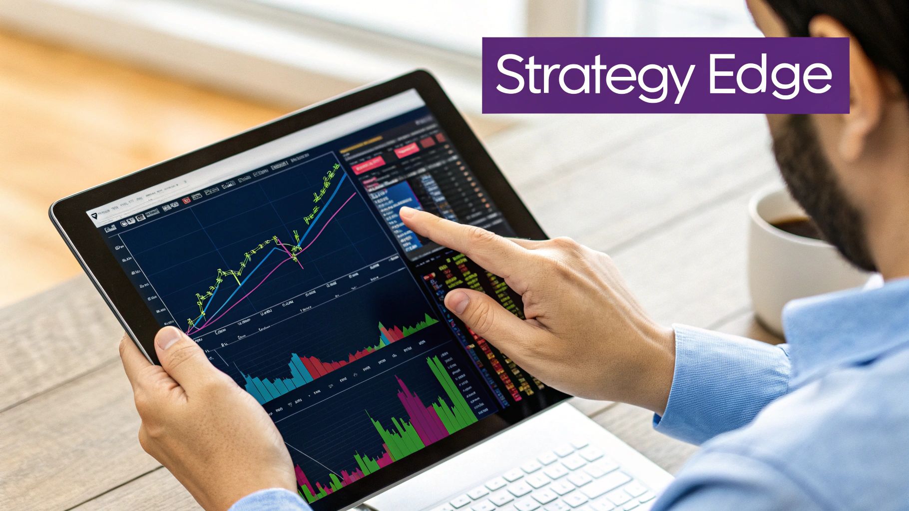 Stylized chart showing upward trending arrows breaking free from chains, symbolizing unlocked trading strategies.