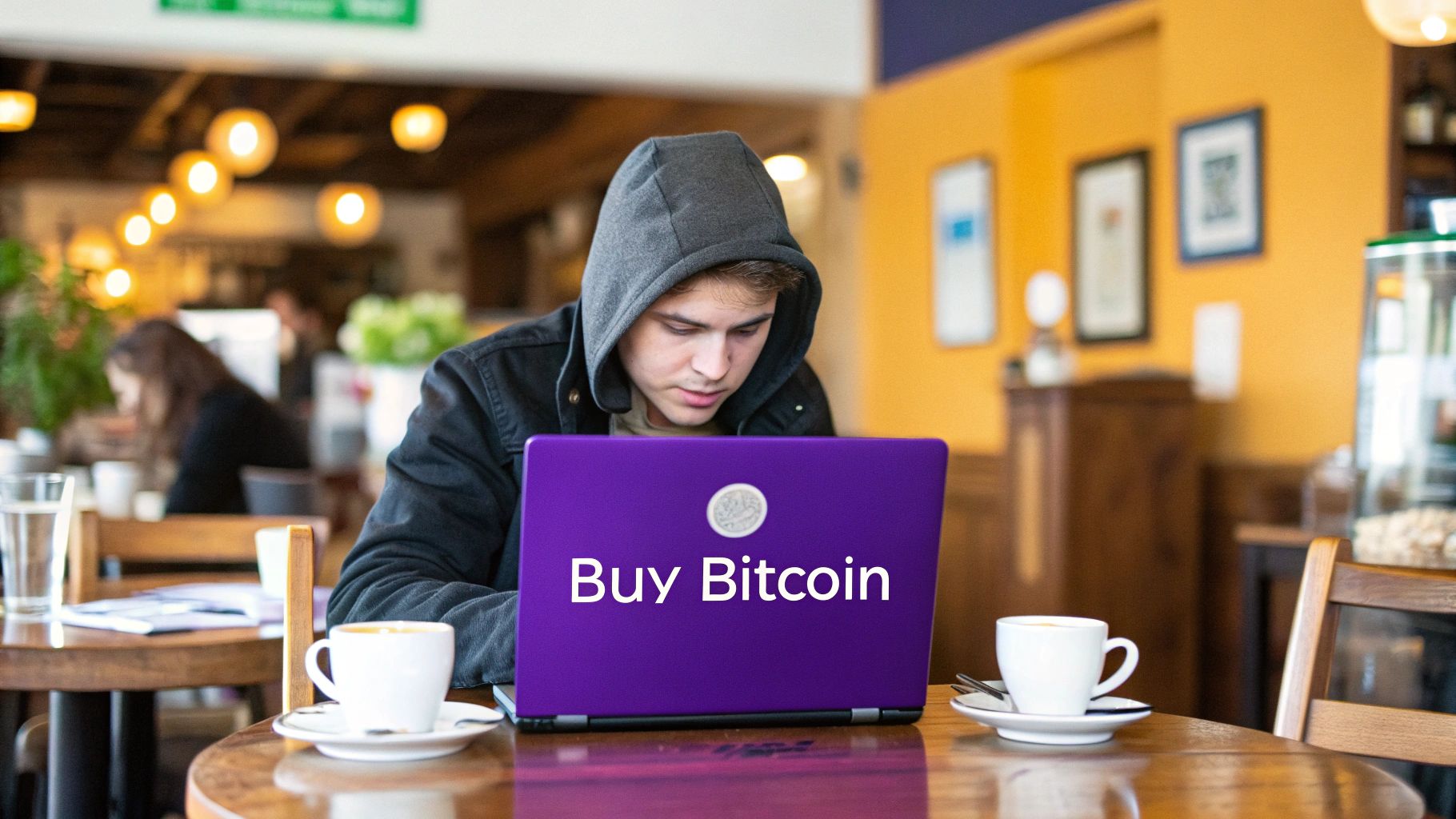 A person holding a smartphone showing a Bitcoin logo, symbolizing mobile financial access