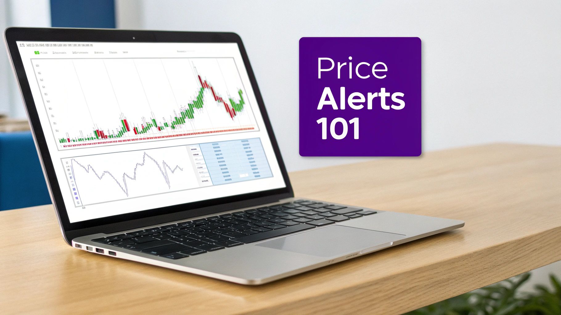 A trader analyzing financial charts on a modern, multi-screen setup, looking focused and in control.