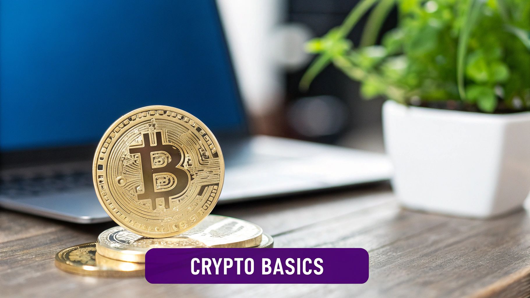 Cryptocurrency trading on a laptop
