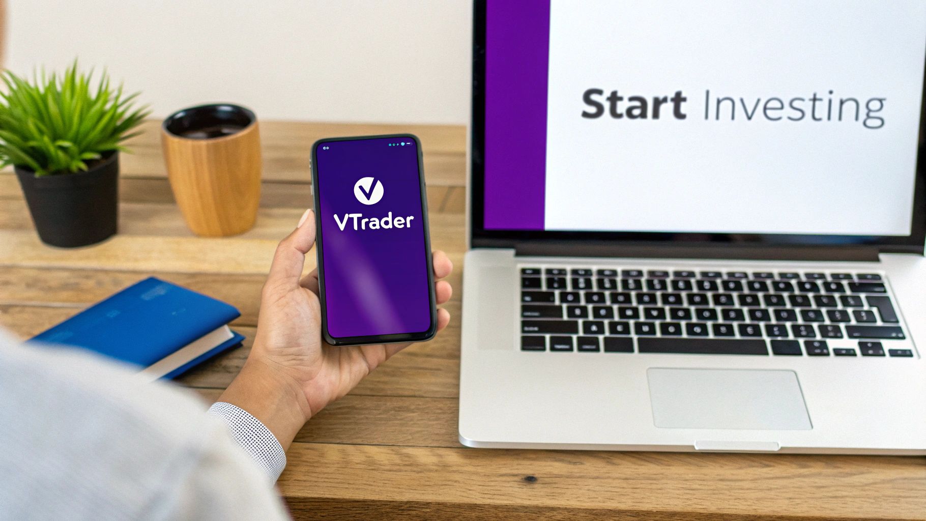 A person using a laptop with cryptocurrency charts and graphs on the screen, indicating crypto investment.