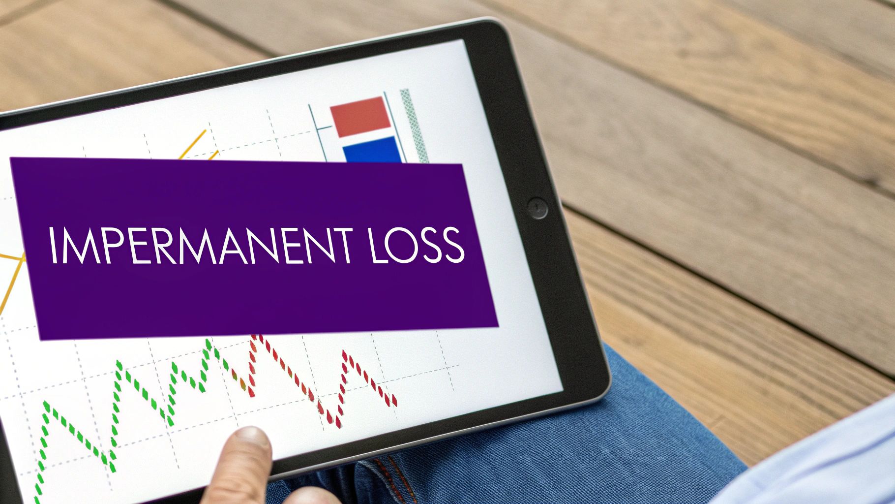 A red warning sign with a down-trending chart on a dark background