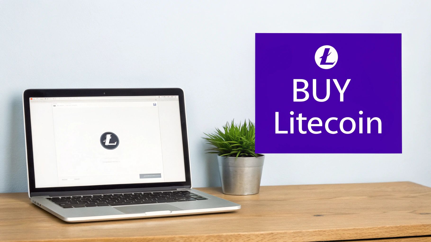 A close-up of a physical silver Litecoin coin resting on a dark, textured surface.