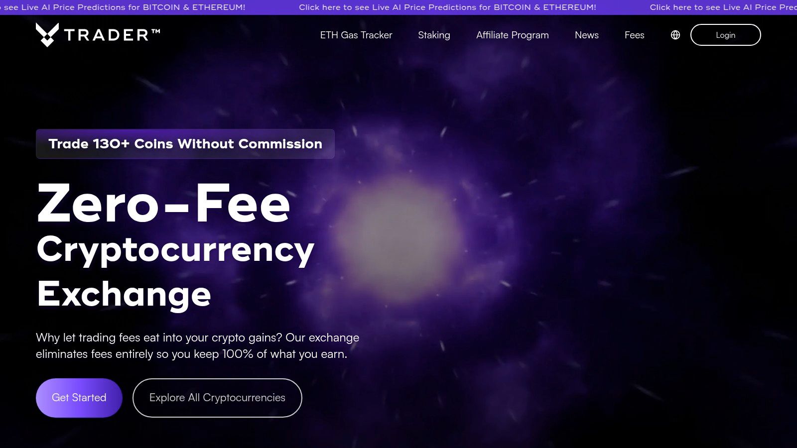 A person using the vTrader cryptocurrency exchange platform on their mobile phone, illustrating the ease of mobile trading and access to passive income features.