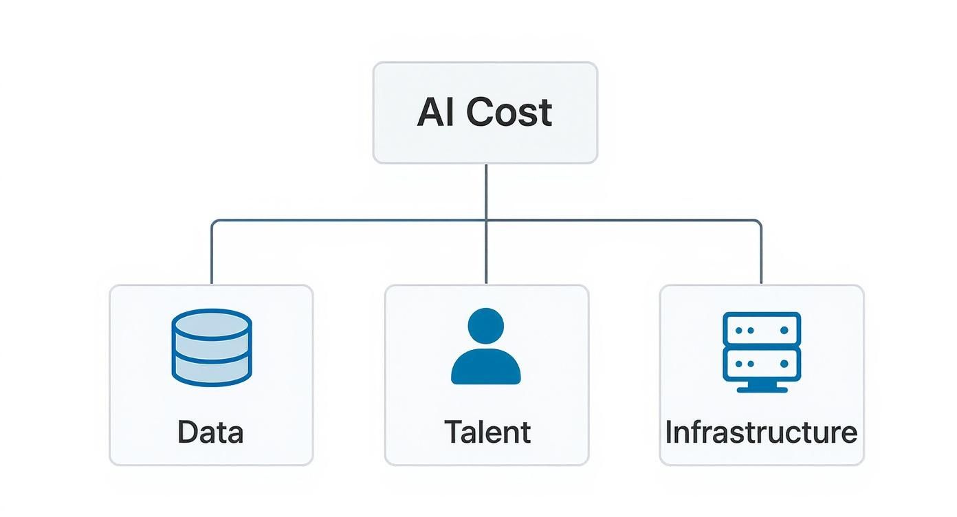 Infographic about how much does it cost to implement ai