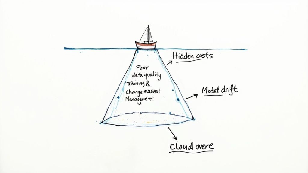 Magnifying glass over a financial document highlighting hidden costs