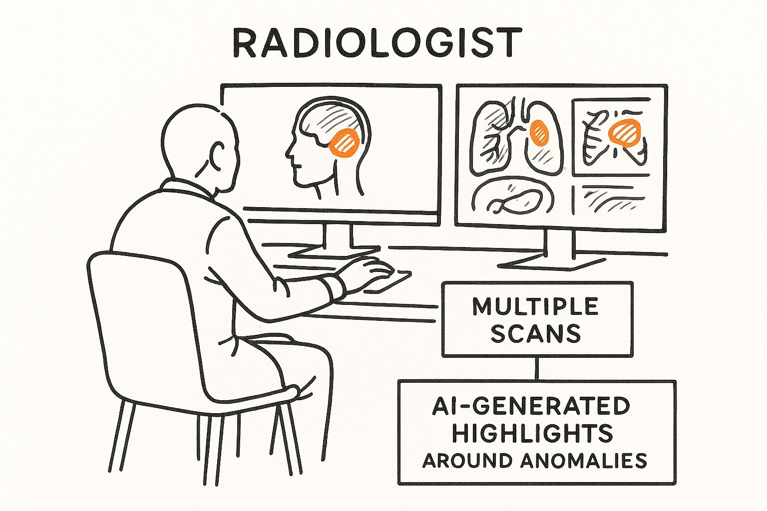 Infographic about artificial intelligence in medical imaging