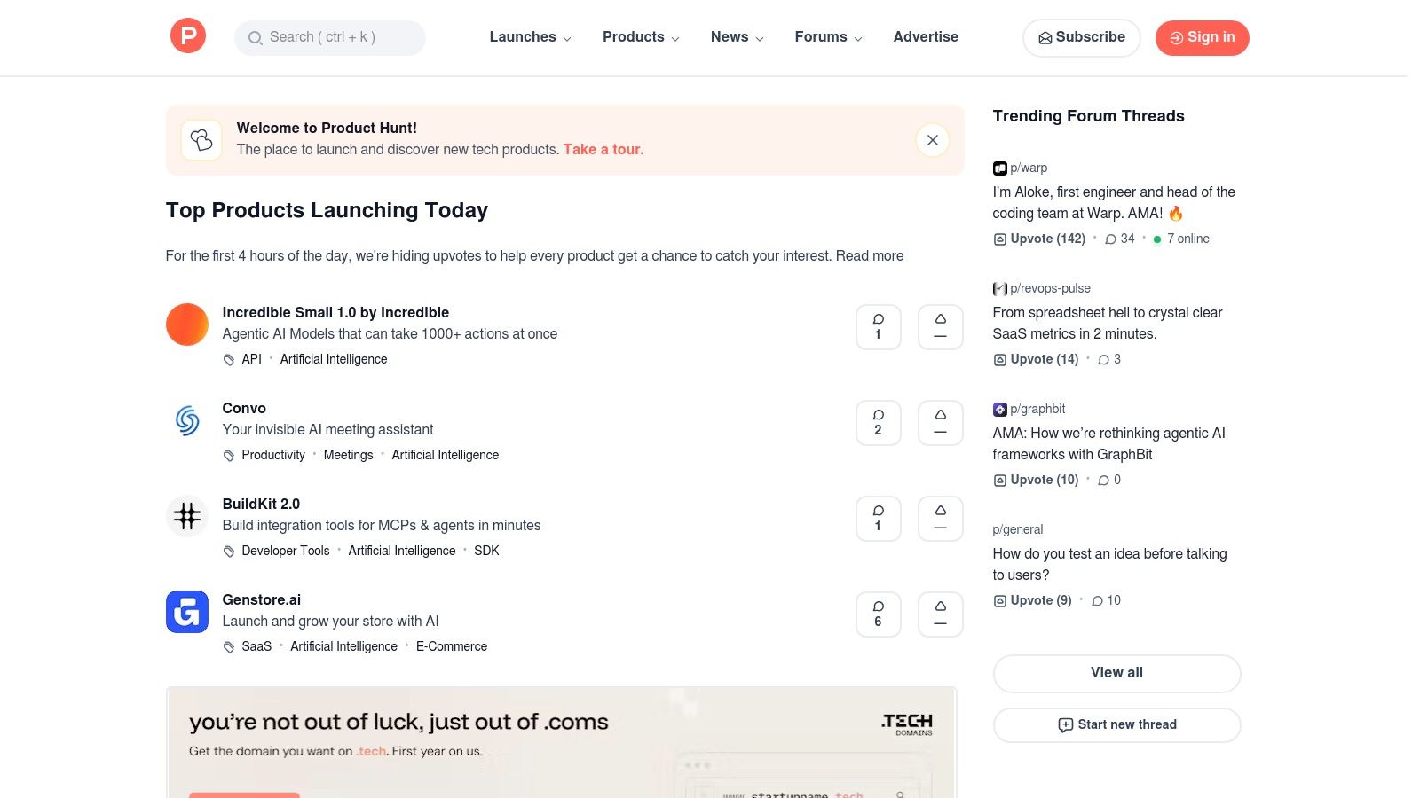 Product Hunt (AI Tools Discovery)