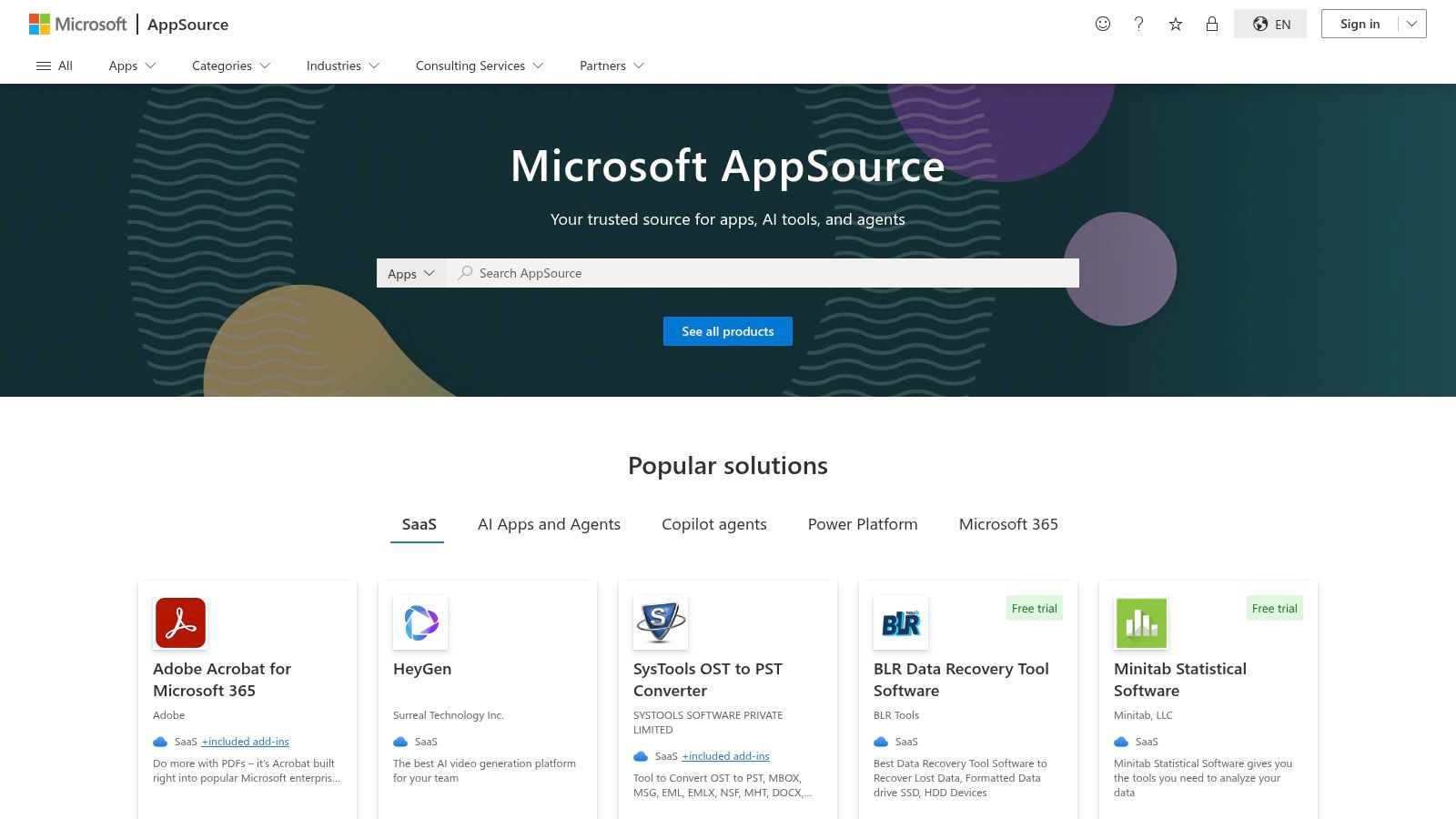 Microsoft AppSource (AI + Machine Learning category)