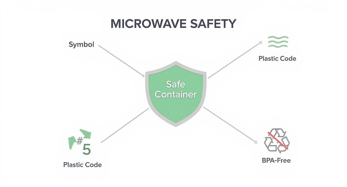 Infographic about microwavable food container