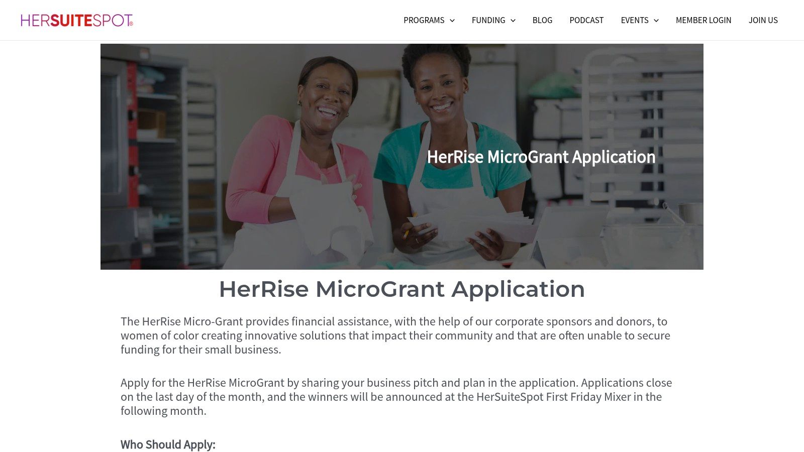 HerSuiteSpot – HerRise MicroGrant