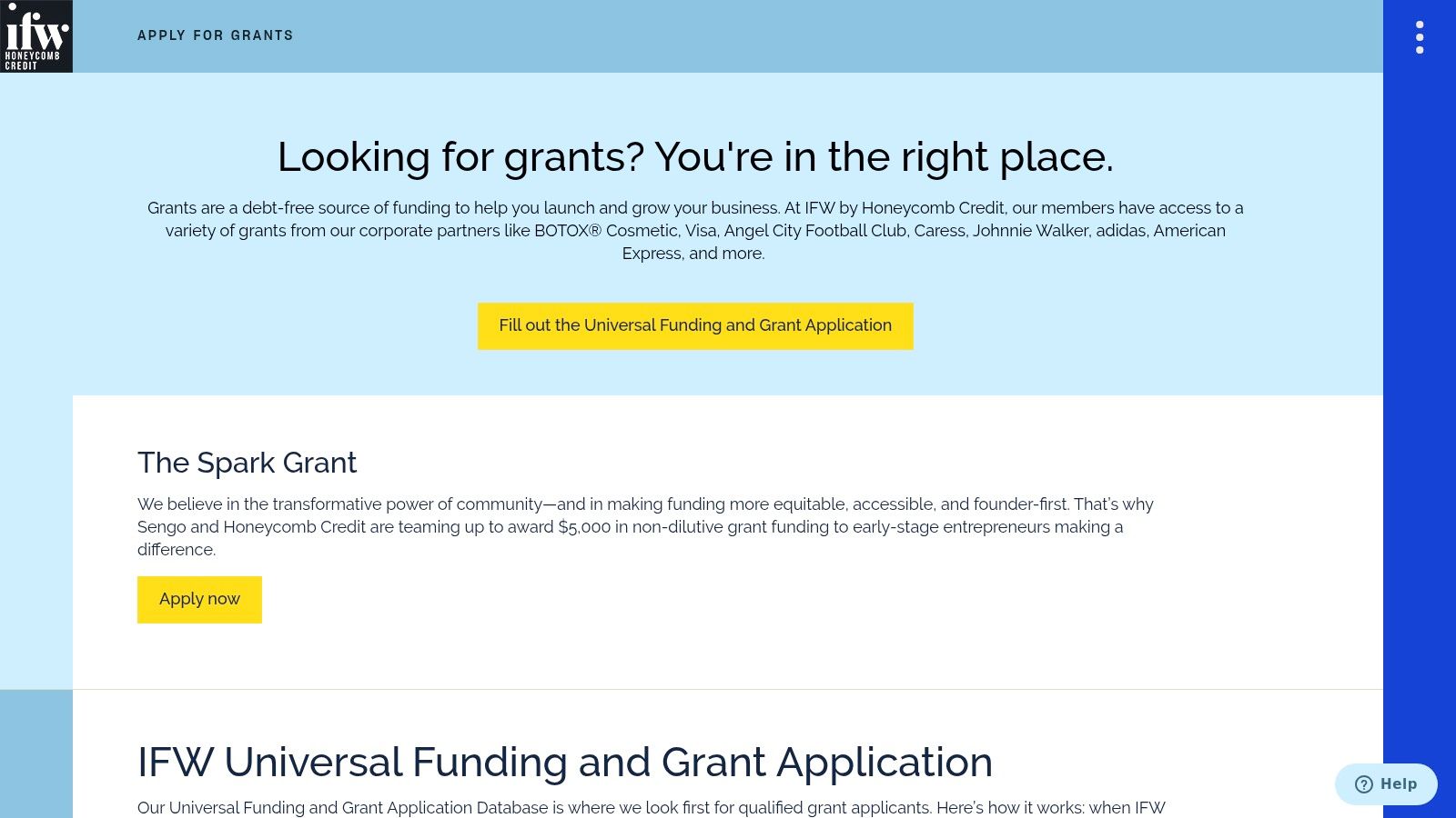 IFundWomen – Universal Grant Application Database