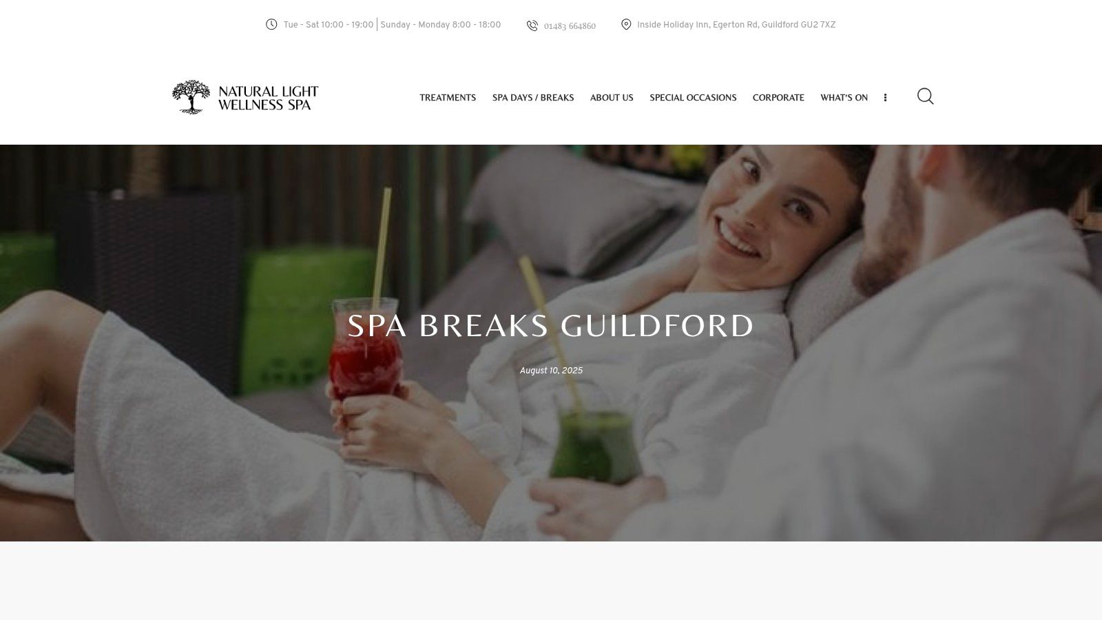 An inviting and tranquil spa setting at Natural Light Wellness Spa