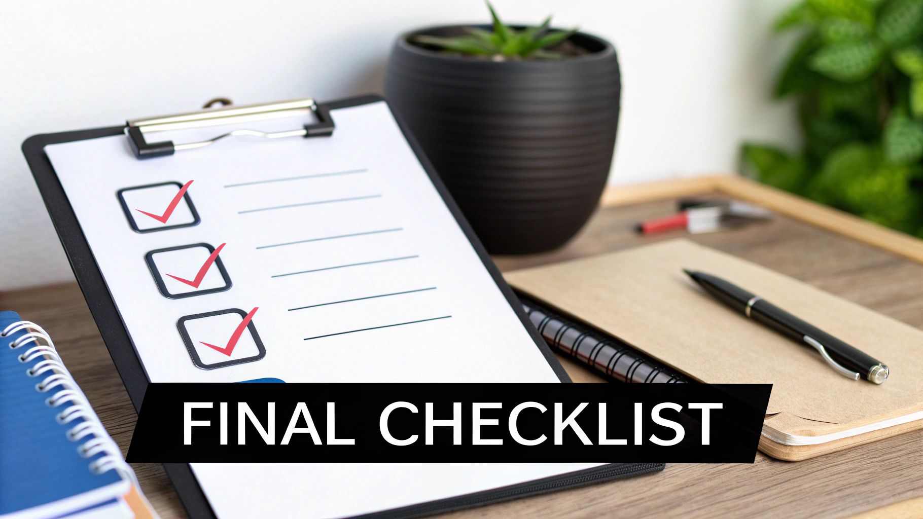 A person's hands holding a smartphone over a desk with a laptop and coffee, ready to make a purchase.