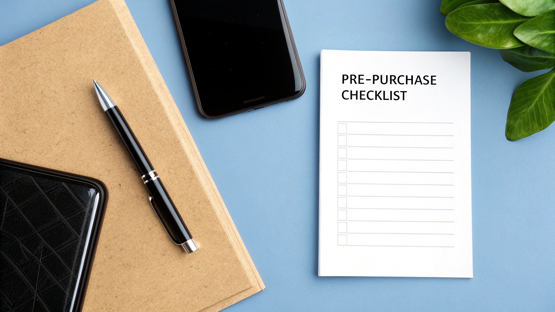 A person carefully inspecting a used iPhone before buying it.