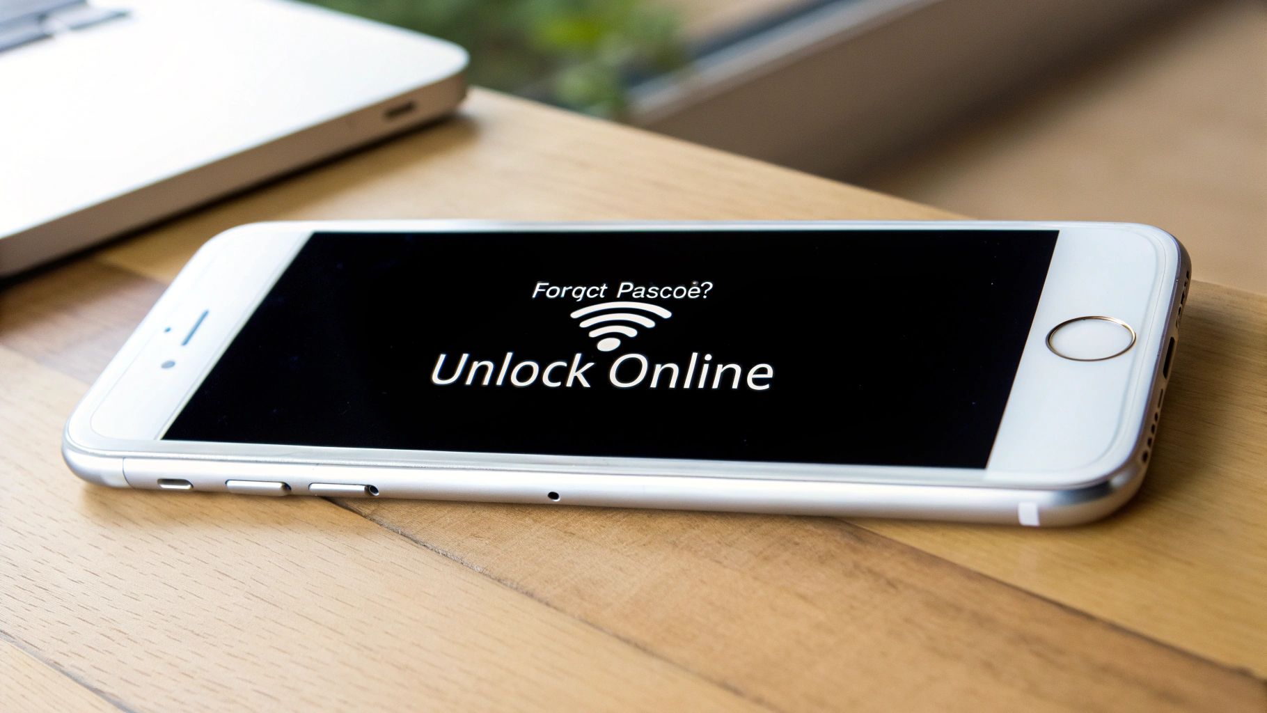 An iPhone lock screen showing the 'Forgot Passcode?' option, indicating a modern and easy way to reset a device.