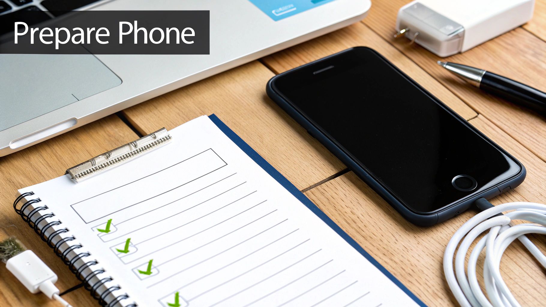 A person holding a smartphone, preparing to wipe the data before recycling.